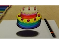 Learn Colors for Kids and Rainbow Cake Coloring Page