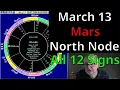 Friday Mar 13 2026 Astrology ALL 12 SIGNS Mars cnj Node