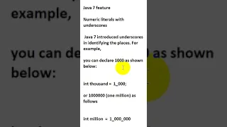 Numeric literals with underscores java 7 feature