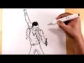 Download Lagu Dibuja a Freddie Mercury -  How to draw Freddie Mercury step by step
