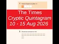 The Times Concise Quintagrams 10 Aug 2026