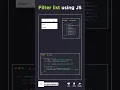 Filter Lists Using JavaScript Dynamic Search Made Easy