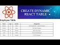 Create Dynamic Customised Table in React JS