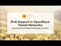 IPv6 Support in OpenStack Tenant Networks