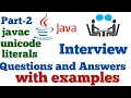 Part-2 Java Interview Questions Javac Unicode literals in Telugu