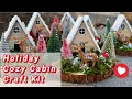 DIY Christmas Craft Kit Instructions Woodland A-Frame Cabin Scene by Urban Timber Revival ns