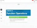 Function Operations Lesson 5-5