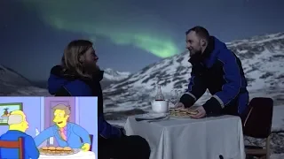 The Simpsons Steamed Hams recreated under the Northern Lights in Tromso