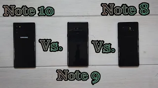 Samsung Galaxy Note 10 Note 9 Note 8 Comparison