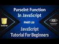 20 ParseInt Function In JavaScript JavaScript ParseInt Function Learn JavaScript