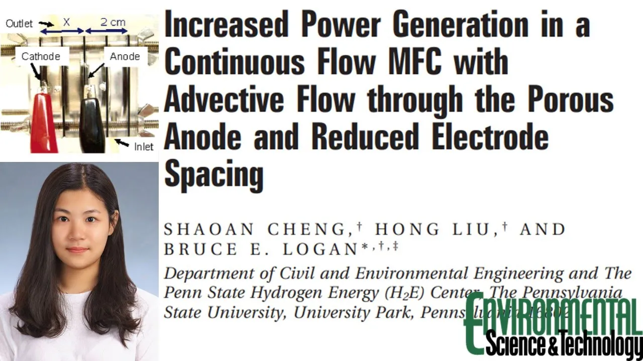 Increased Power in MFC with Advective Flow through the Porous Anode and Reduced Electrode Spacing