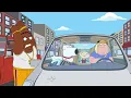 Family Guy - Inconsistently smashed windshield chase