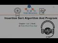 L 2 4 Insertion Sort Algorithm And Program Data Structure In Hindi