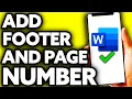 How To Add Footer and Page Number At The Same Time BEST Way