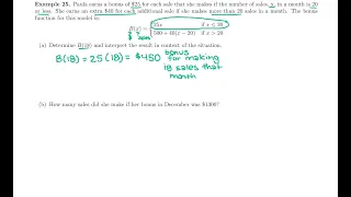9 Piecewise Function Word Problem--Commission Earnings