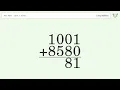 Long Addition Problem 1001 8580 Step-by-Step Solution Tiger Algebra