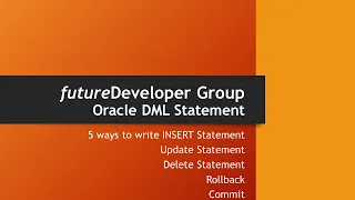 Oracle DML Statements - Insert Update Delete Rollback Commit