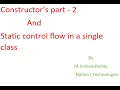 Core Java Constructors and static control flow by M SrinivasReddy sir
