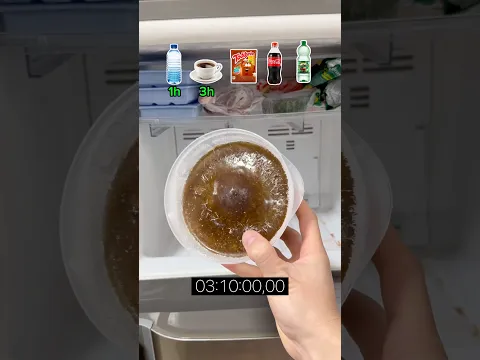 Quanto tempo cada líquido leva pra congelar? #experimento #cocacola  #toddynho #água #vinagre