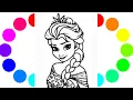 Download Lagu How to draw Elsa from Frozen, Disney princess Elsa drawing, Elsa Frozen movie 2 colouring pages#127