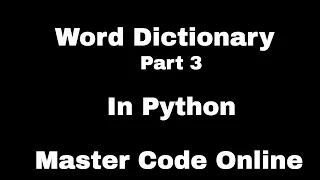 Tutorial 5 Word Dictionary Part 3