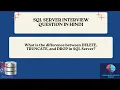 What is difference between DELETE TRUNCATE and DROP in SQL Server DELETE Vs TRUNCATE Vs DROP