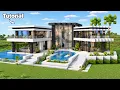 Minecraft ULTIMATE MODERN HOUSE TUTORIAL Easy to Follow - Interior in Description