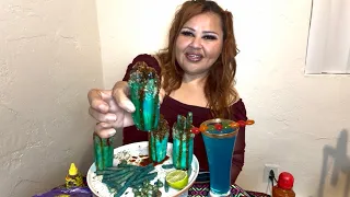 Eating Only Blue Food // Blue Cucumbers with candy