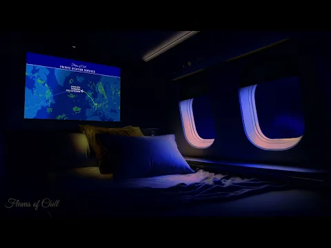 Download MP3 DARK Private Bedroom Brown Noise Flight Ambience | Flight Map | Sleeping, Reading, Studying | Zen