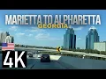 Driving from Marietta to Alpharetta Atlanta Suburbs in 4K - Sandy Springs