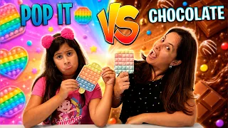 Maria Clara e JP fazem o: DESAFIO DO POP IT VS CHOCOLATE