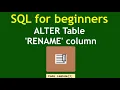 SQL for beginners - ALTER Table Rename Column 2023