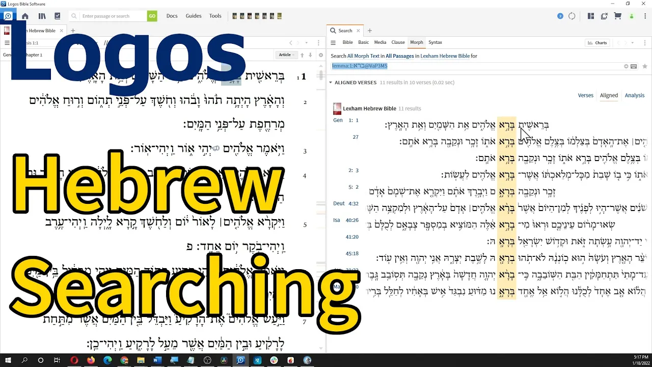 Logos Hebrew Searching