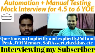 Software Testing Mock Interview for 4 5 to 6 YOE Selenium Core Java Manual-Automation Testing
