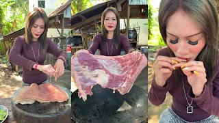 Cook crispy fried pork and stir fried crab recipe