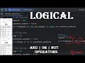 Logical Operators in Python AND OR NOT python for beginners in Hindi Urdu