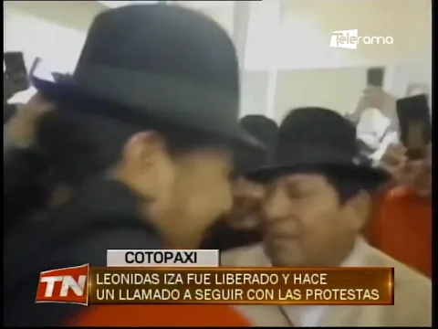 Leonidas Iza fue liberado y hace un llamado a seguir con las protestas