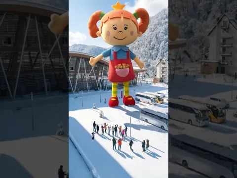 Eine Prinzessin im Snezhnaya! Gehen wir Skifahren? #Shorts #Zeichentrickfilm