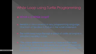 Lesson 4 While Loop using Turtle Programming