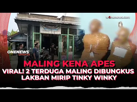 Kocak! Dua Maling Tubuhnya Dilakban Jadi Mirip Teletubbies, Apakah Benar?