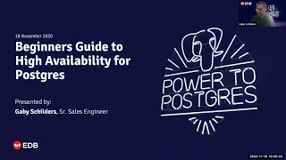 Webinar Beginners Guide to High Availability for Postgres