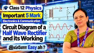 Circuit Diagram of a Half Wave Rectifier and its Working. Electronics Class 12 Physics Imp 5 Mark