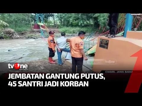 45 Santri Alami Luka-luka Usai Melintasi Jembatan Gantung yang Putus
