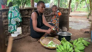 A Very Beautiful Rainy Day In Our African Village Cooking Most Organic Village Food For Dinner 