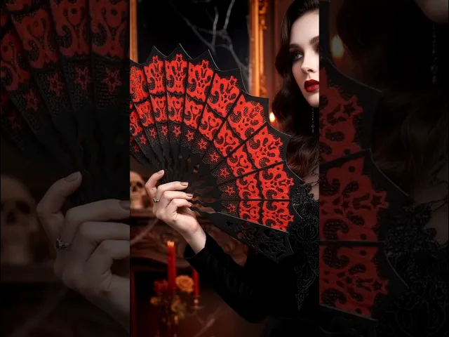 Halloween Spider Web Hand Fan video thumbnail