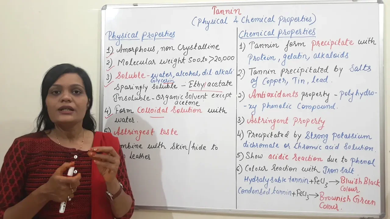 Class (57) = Tannin (Part 02) | Properties  of Tannin (Physical and Chemical Properties )