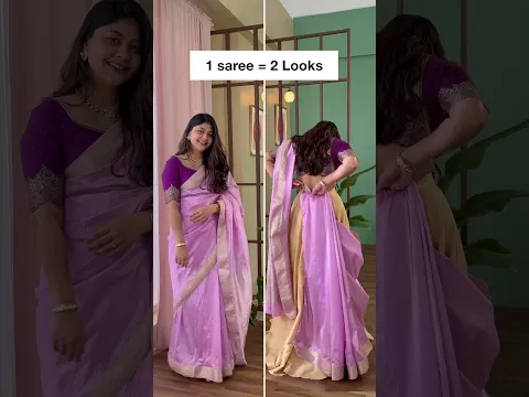 1 Saree = 2 Looks | Simple Saree Draping Hacks for Festive Season #saree #sareedraping #draping