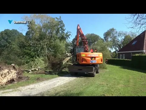 Opruimactie van omgewaaide bomen na het noodweer in volle gang 