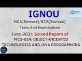 IGNOU June 2021 MCS-024 Java Solved Paper Guarantee to get maximum marks by minimal efforts