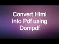 Convert Html into pdf using Dompdf Hindi